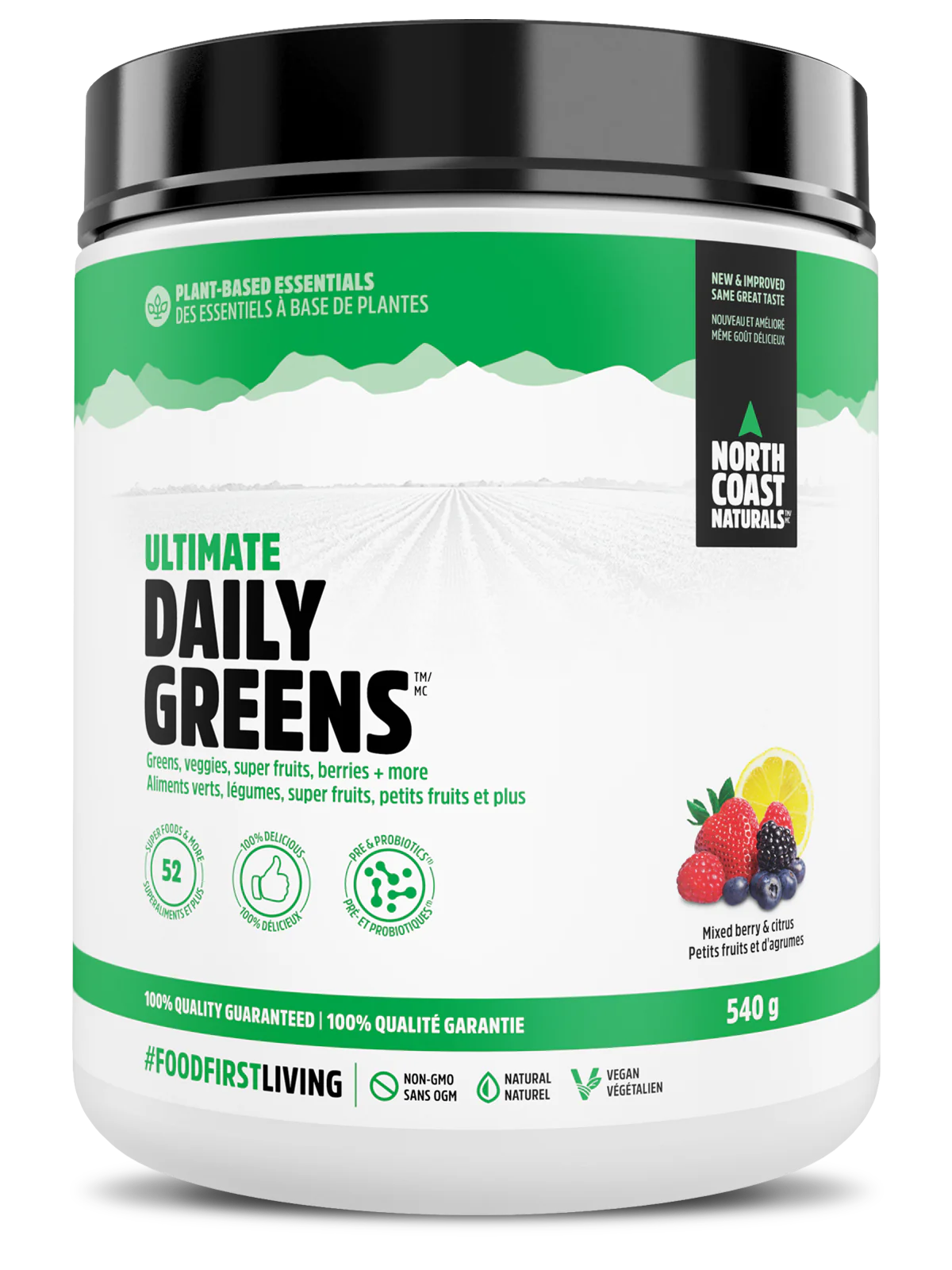 North Coast Naturals Ultimate Daily Greens 540g Mixed Berry & Citrus