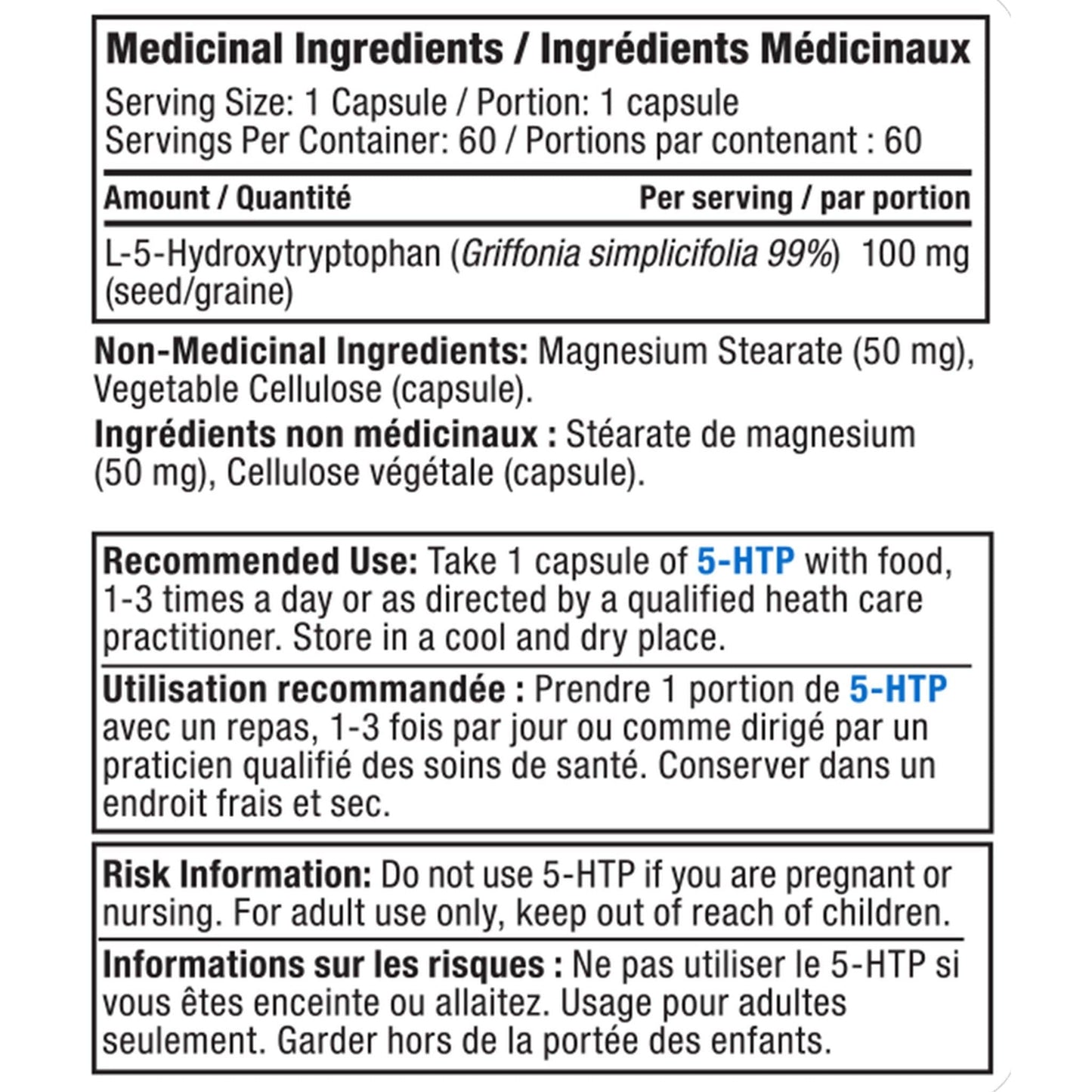 Alora Naturals 5-HTP 100mg 60 capsules