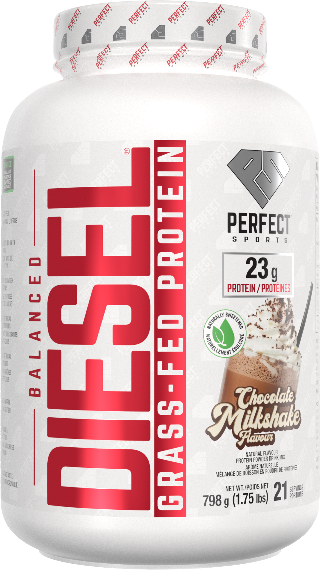 Perfect Sports Diesel Balanced Grass-Fed Whey 21 serving