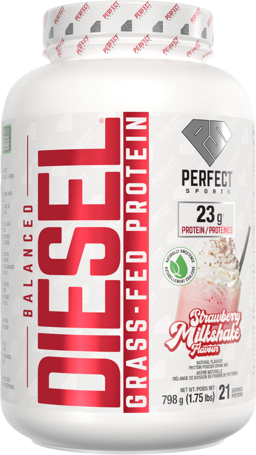 Perfect Sports Diesel Balanced Grass-Fed Whey 21 serving
