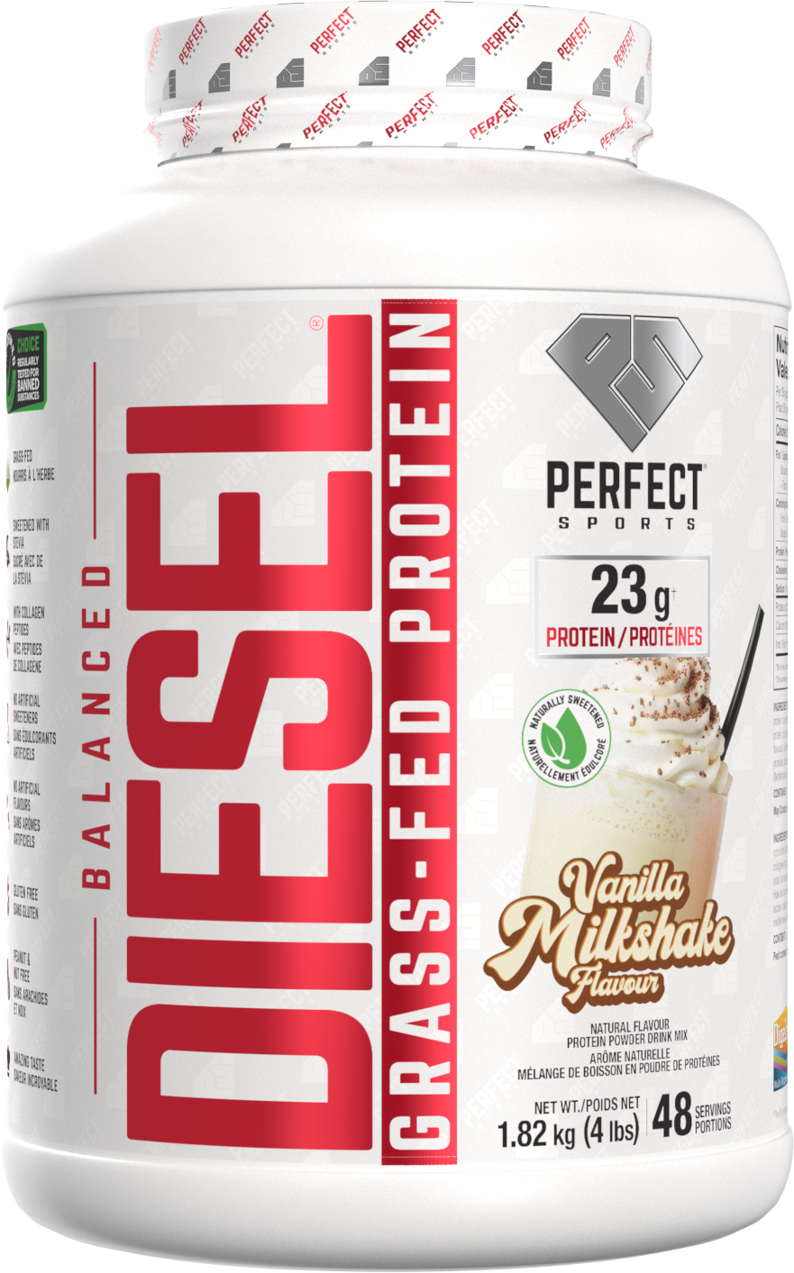 Perfect Sports Diesel Balanced Grass-Fed Whey 48 serving