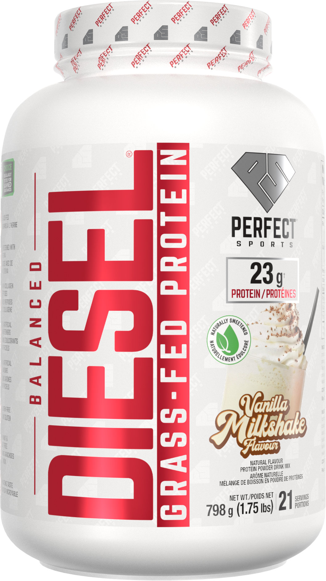 Perfect Sports Diesel Balanced Grass-Fed Whey 21 serving