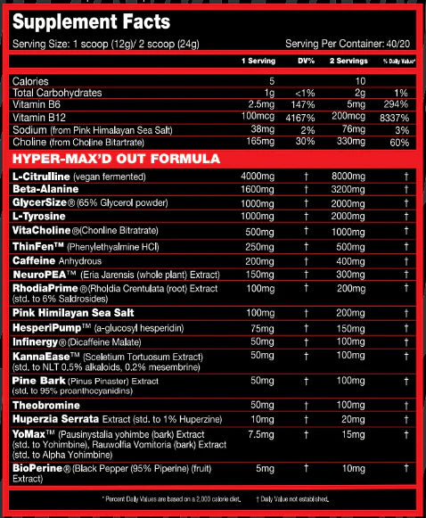 Performax Hypermax'd Out 40 serving