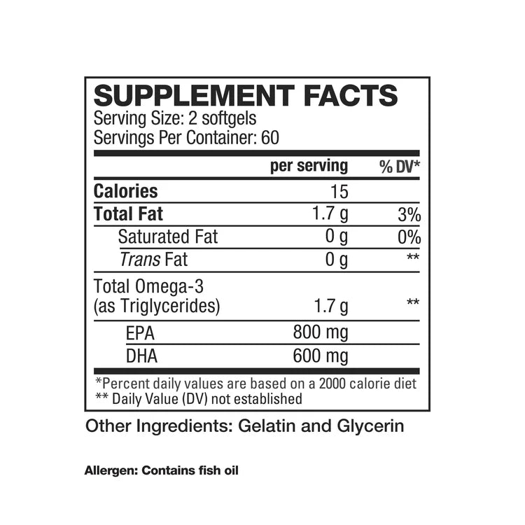 HD Muscle Omega 3 1700mg 120 softgel