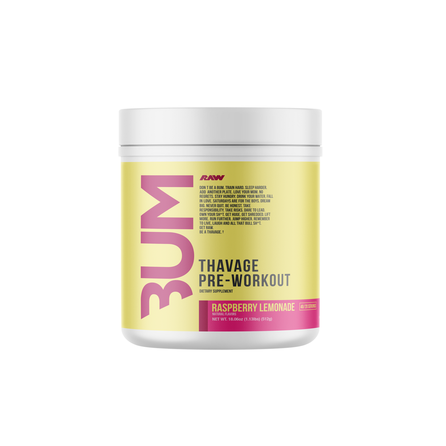 BUM x RAW Nutrition Thavage Pre-Workout 40 servings
