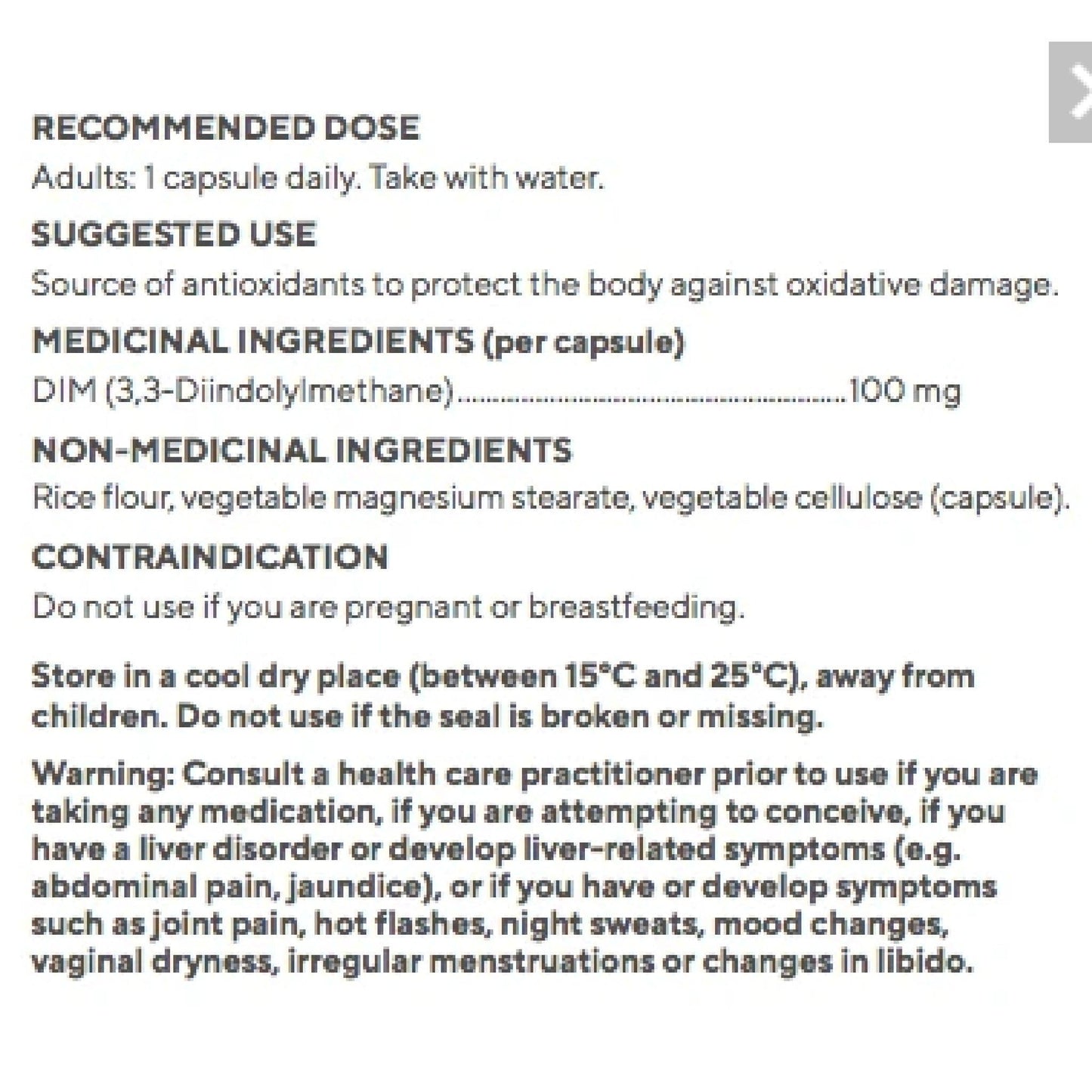 Raw Nutritional DIM 100mg 90 capsules | HERC'S Nutrition Canada